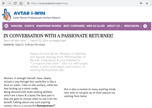 at AVTAR I Win : In Conversation with a Passionate Returnee!